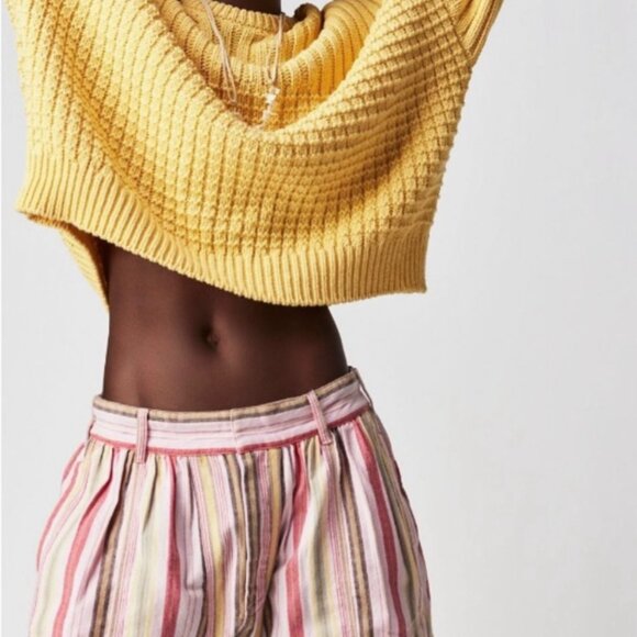 🖤 03 Free People Kahuna Pull On Harem Shorts in Pink Combo NWOT Size XS - Picture 3 of 9